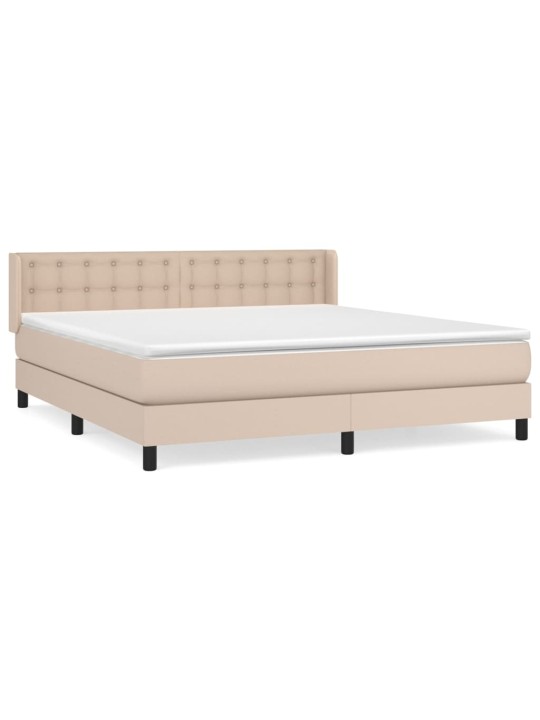 Box spring postel s matrací cappuccino 180 x 200 cm umělá kůže