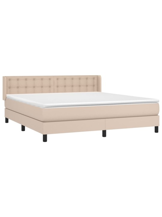 Box spring postel s matrací cappuccino 180 x 200 cm umělá kůže