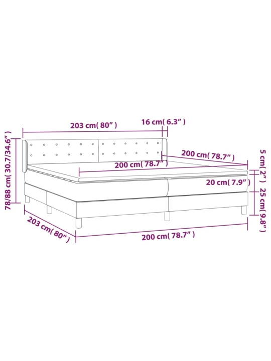 Box spring postel s matrací bílá 200x200 cm umělá kůže