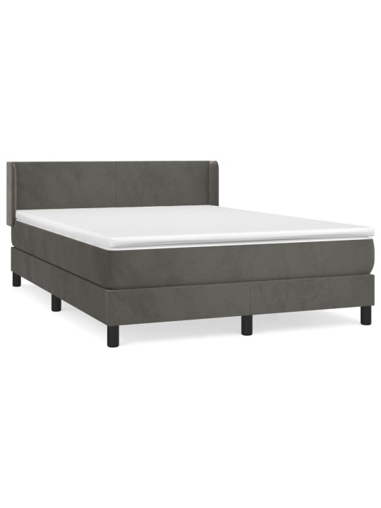 Box spring postel s matrací tmavě šedý 140 x 190 cm samet