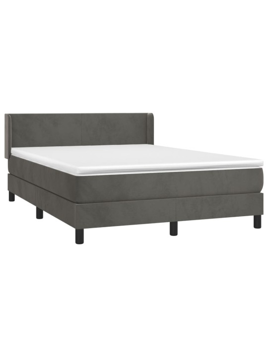 Box spring postel s matrací tmavě šedý 140 x 190 cm samet