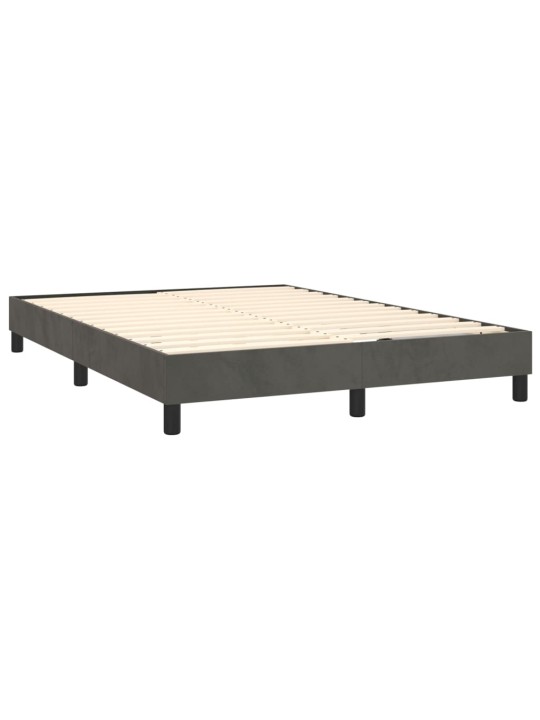 Box spring postel s matrací tmavě šedý 140 x 190 cm samet