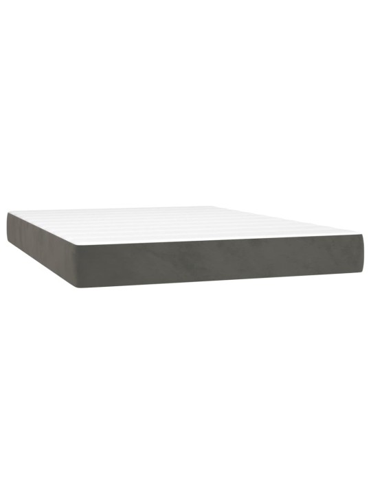 Box spring postel s matrací tmavě šedý 140 x 190 cm samet