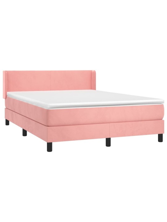 Box spring postel s matrací růžová 140x190 cm samet