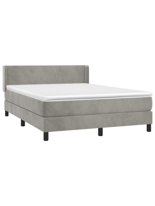 Box spring postel s matrací světle šedá 140x200 cm samet