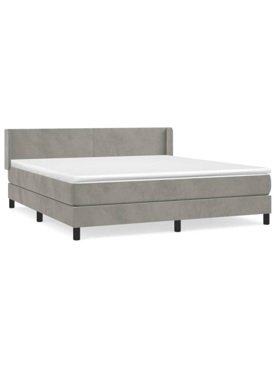 Box spring postel s matrací světle šedá 160x200 cm samet