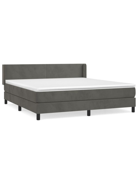 Box spring postel s matrací tmavě šedá 160x200 cm samet