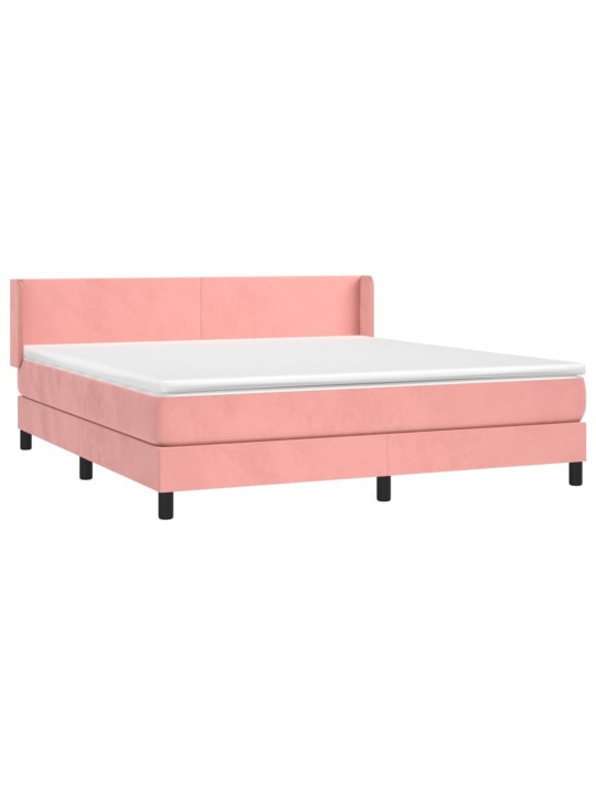 Box spring postel s matrací růžová 180x200 cm samet