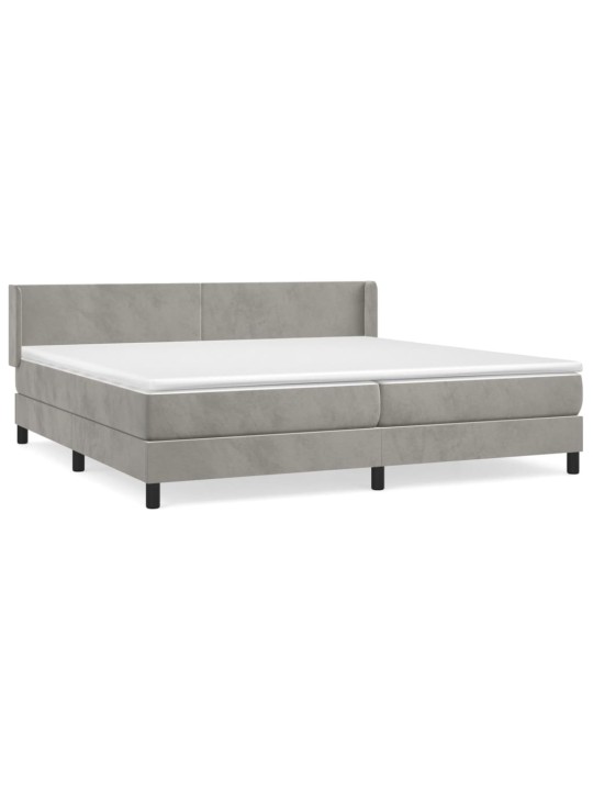 Box spring postel s matrací světle šedá 200x200 cm samet