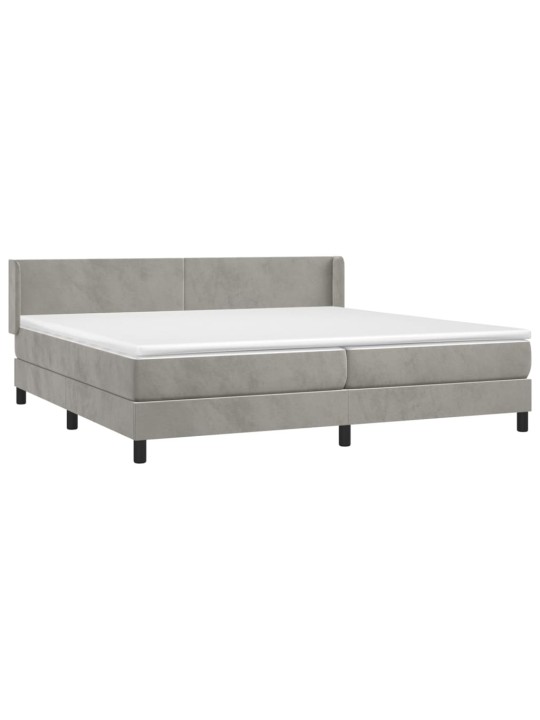 Box spring postel s matrací světle šedá 200x200 cm samet