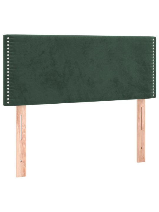Box spring postel s matrací tmavě zelená 90x200 cm samet