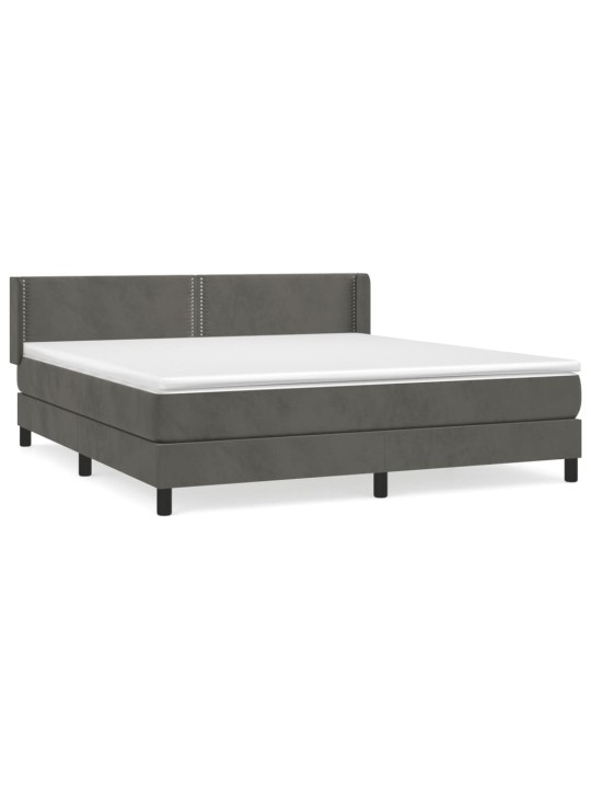 Box spring postel s matrací tmavě šedá 160x200 cm samet
