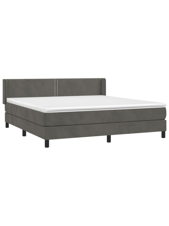 Box spring postel s matrací tmavě šedá 160x200 cm samet