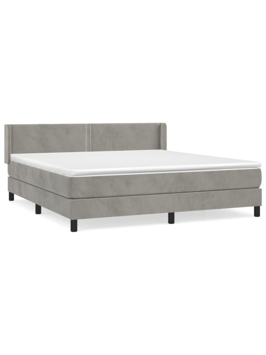 Box spring postel s matrací světle šedá 180x200 cm samet