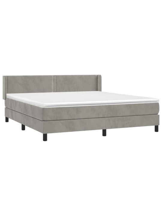 Box spring postel s matrací světle šedá 180x200 cm samet
