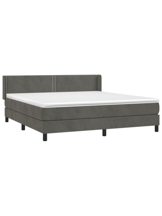 Box spring postel s matrací tmavě šedá 180x200 cm samet