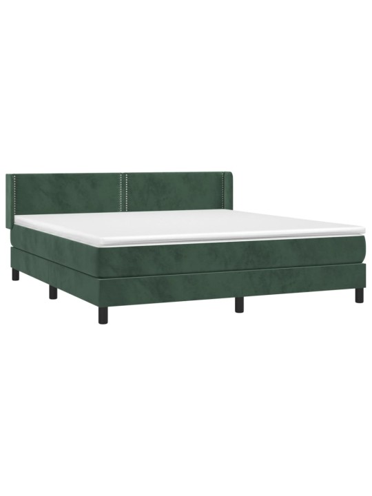 Box spring postel s matrací tmavě zelená 180x200 cm samet