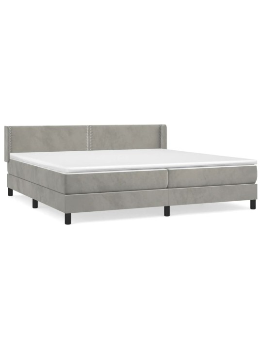 Box spring postel s matrací světle šedá 200x200 cm samet