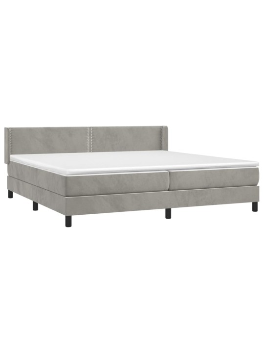Box spring postel s matrací světle šedá 200x200 cm samet