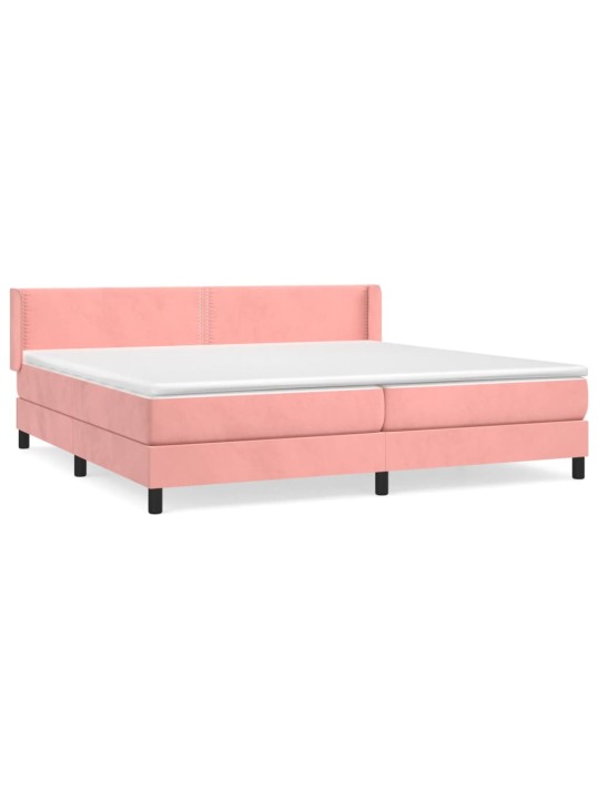Box spring postel s matrací růžová 200x200 cm samet