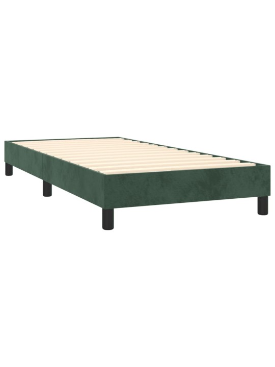 Box spring postel s matrací tmavě zelená 80 x 200 cm samet