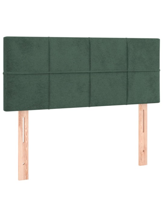 Box spring postel s matrací tmavě zelená 90x200 cm samet