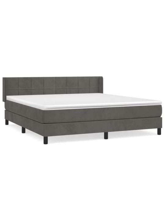 Box spring postel s matrací tmavě šedá 180x200 cm samet