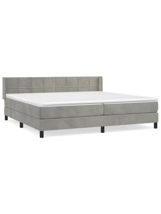Box spring postel s matrací světle šedá 200x200 cm samet
