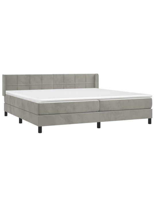 Box spring postel s matrací světle šedá 200x200 cm samet