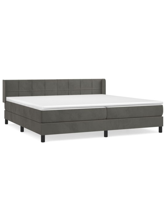 Box spring postel s matrací tmavě šedá 200x200 cm samet