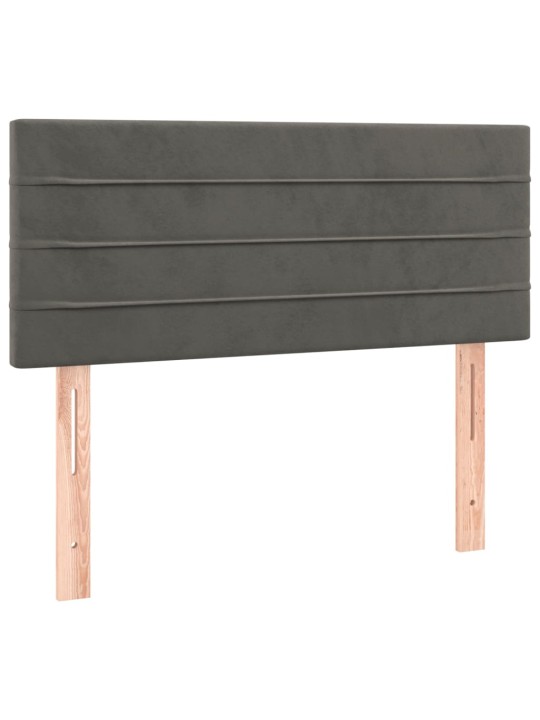 Box spring postel s matrací tmavě šedá 90x200 cm samet