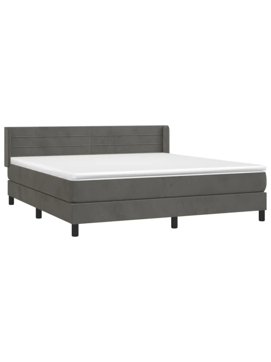 Box spring postel s matrací tmavě šedá 180x200 cm samet