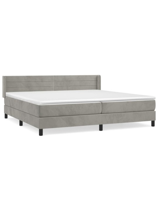 Box spring postel s matrací světle šedá 200x200 cm samet
