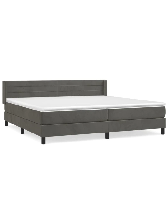 Box spring postel s matrací tmavě šedá 200x200 cm samet