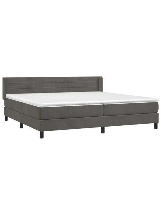 Box spring postel s matrací tmavě šedá 200x200 cm samet