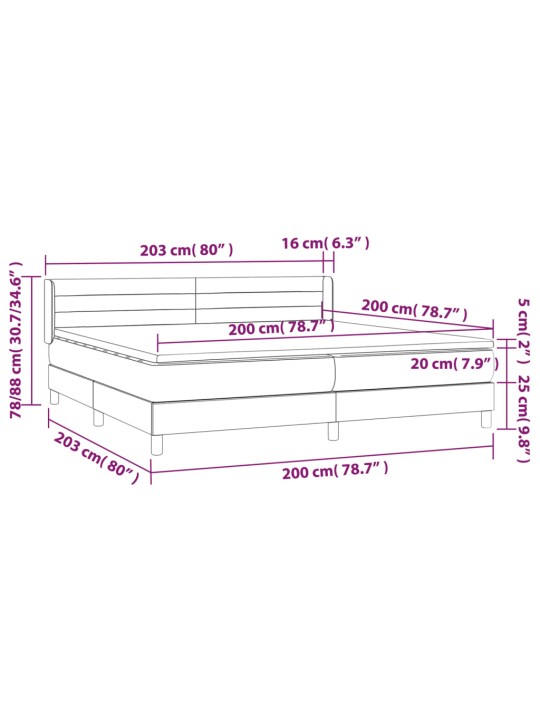 Box spring postel s matrací tmavě šedá 200x200 cm samet
