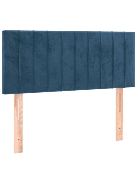 Box spring postel s matrací tmavě modrá 80 x 200 cm samet