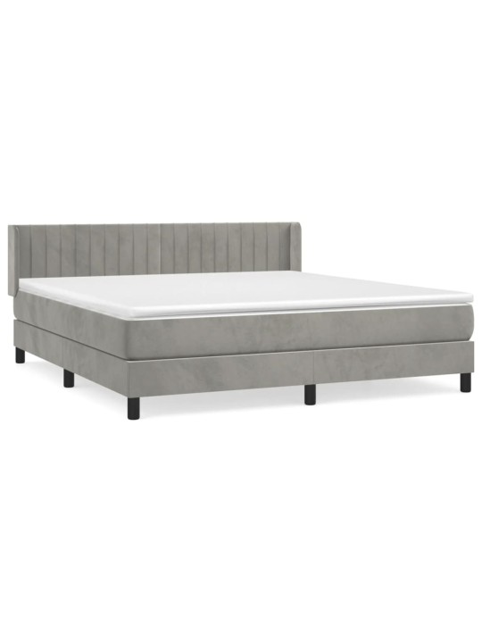 Box spring postel s matrací světle šedá 160x200 cm samet