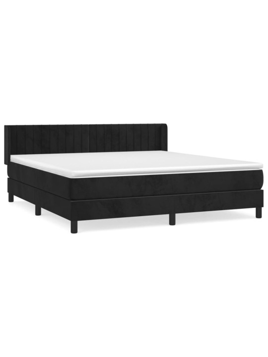 Box spring postel s matrací černá 160x200 cm samet