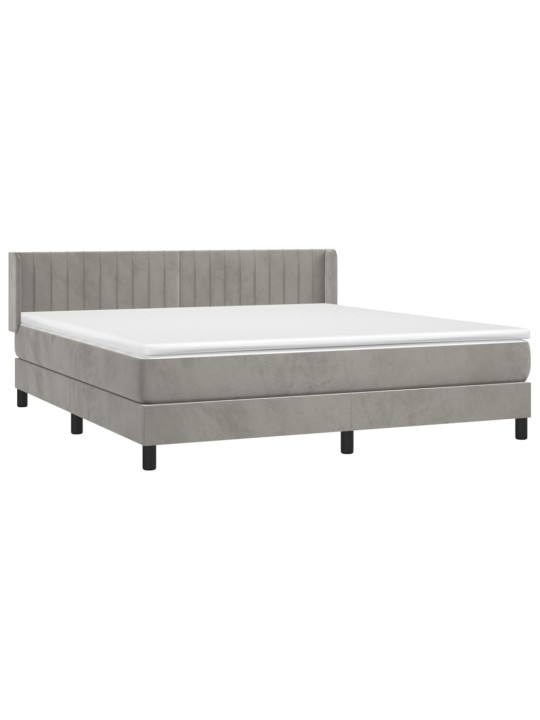 Box spring postel s matrací světle šedá 180x200 cm samet