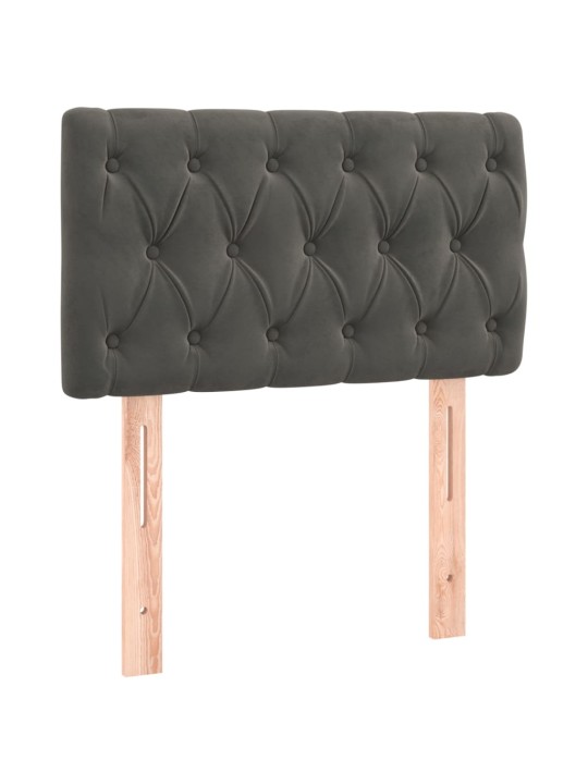 Box spring postel s matrací tmavě šedá 80 x 200 cm samet