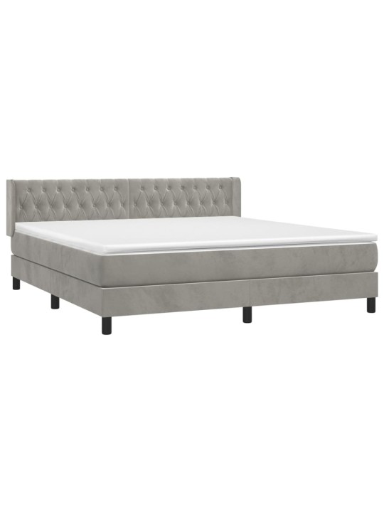 Box spring postel s matrací světle šedá 180x200 cm samet