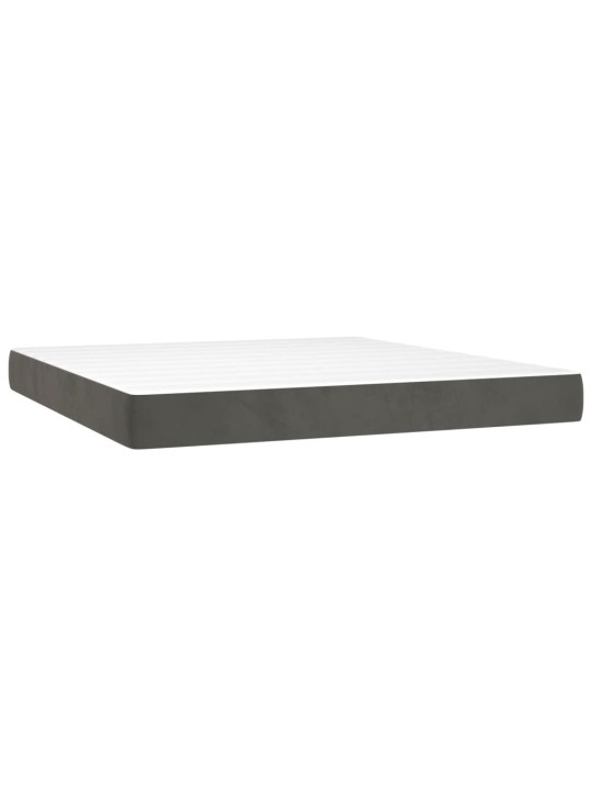 Box spring postel s matrací tmavě šedá 180x200 cm samet