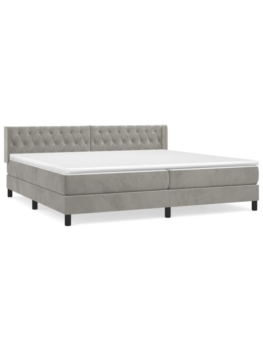 Box spring postel s matrací světle šedá 200x200 cm samet