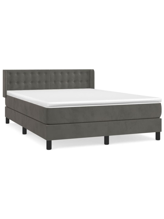 Box spring postel s matrací tmavě šedý 140 x 190 cm samet