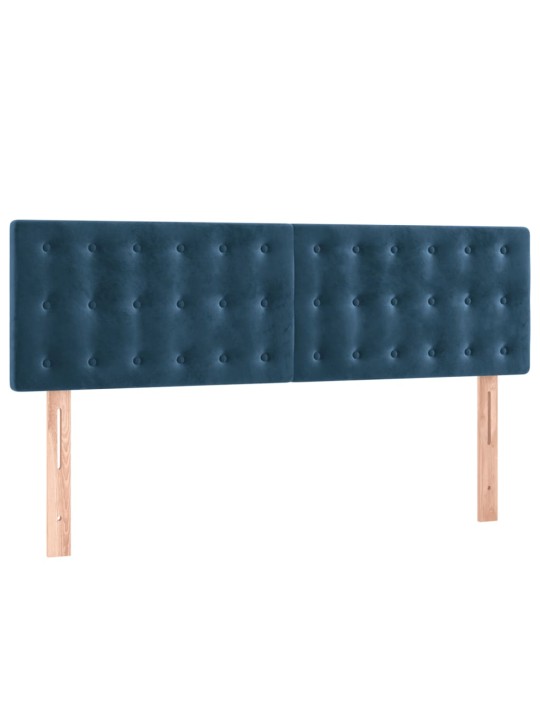 Box spring postel s matrací tmavě modrá 140x190 cm samet