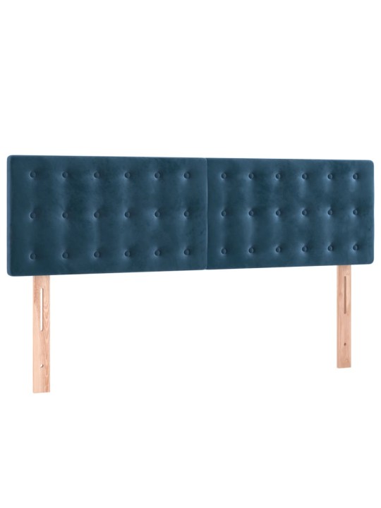 Box spring postel s matrací tmavě modrá 140x200 cm samet