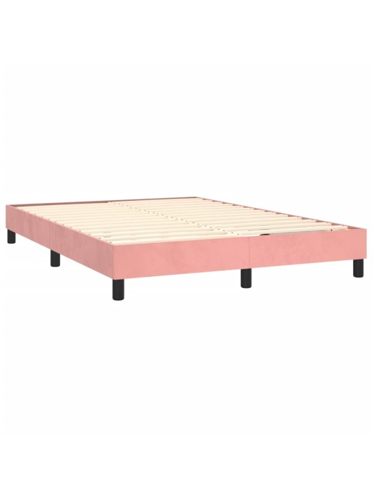 Box spring postel s matrací růžová 140x200 cm samet