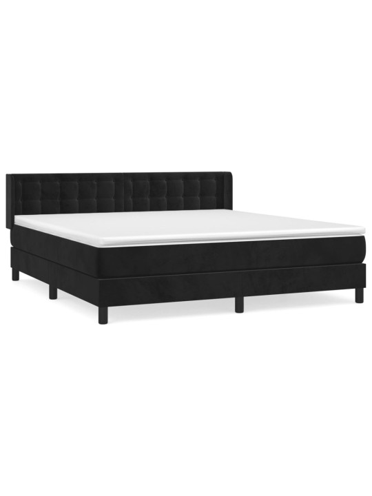Box spring postel s matrací černá 160x200 cm samet
