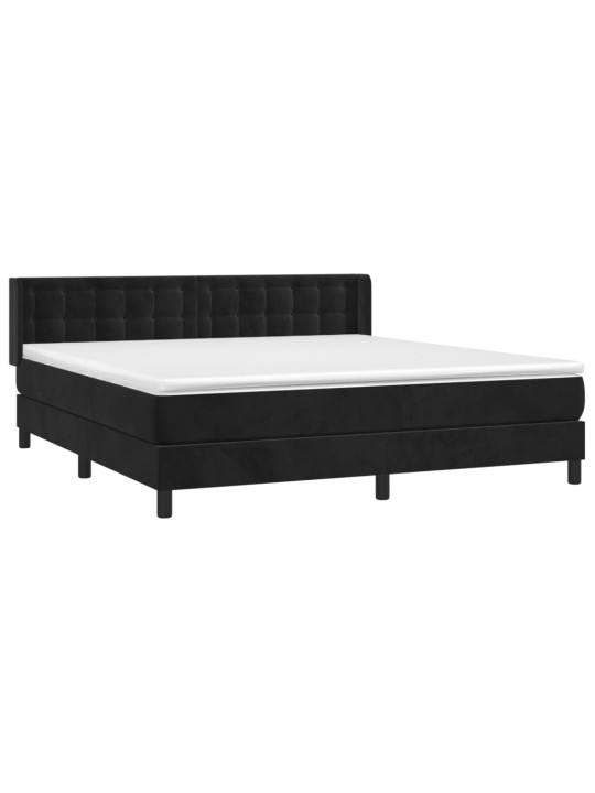 Box spring postel s matrací černá 160x200 cm samet